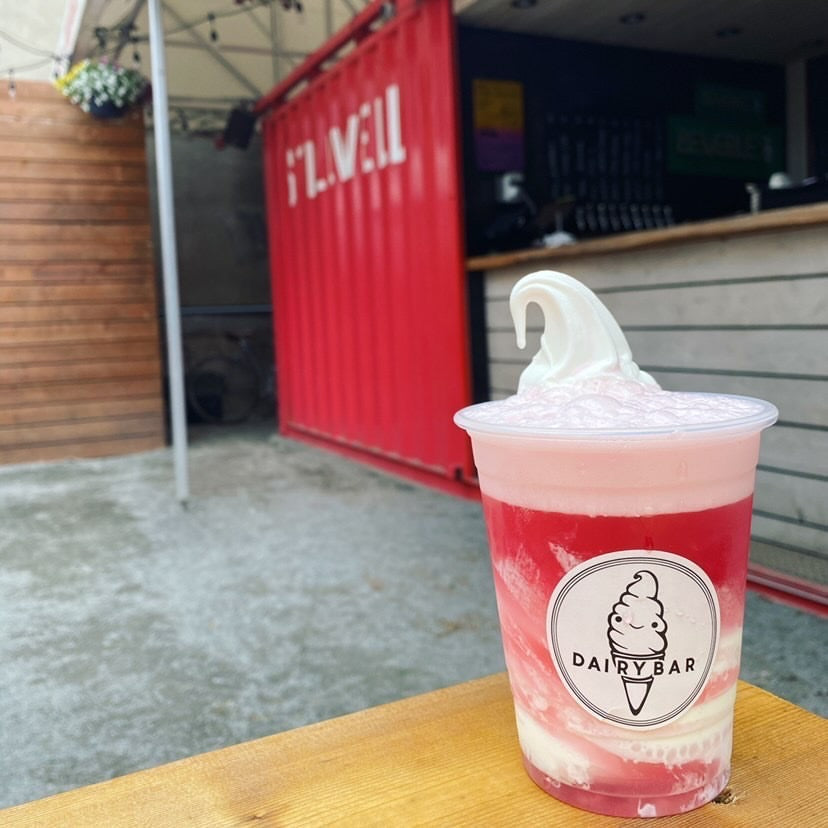 Dairy Bar Rosehip Hibiscus Ice Cream Float