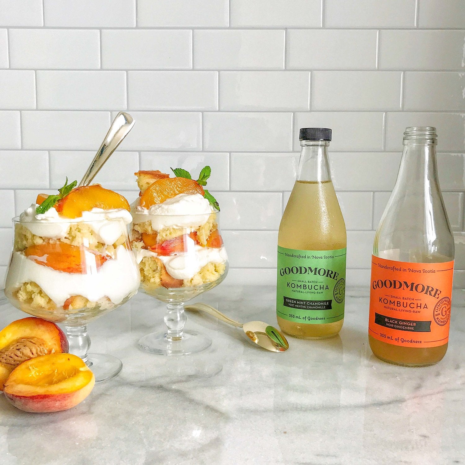 Kombucha Ginger Peach Trifle
